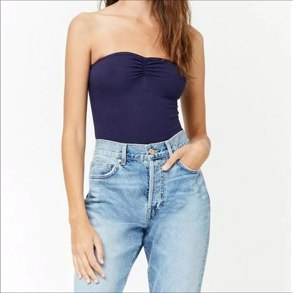 Strapless Ribbed Bodysuit